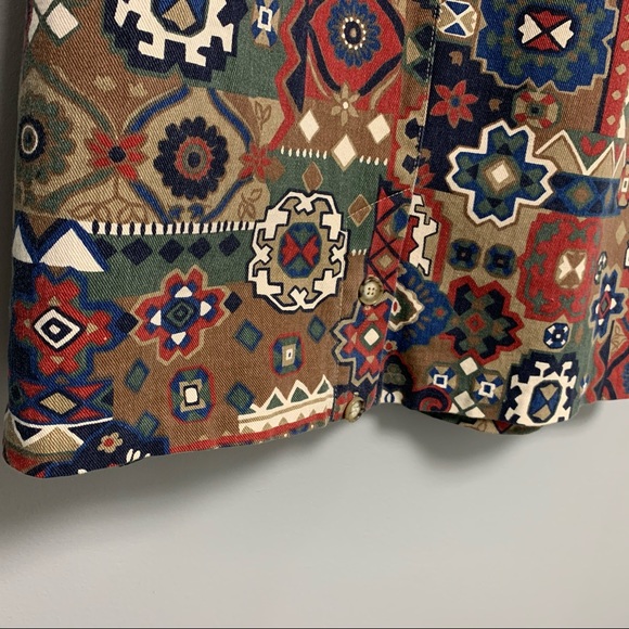 Vintage Geometric Aztec Print Size 14 Cotton Skirt - Picture 6 of 7